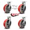 Service Caster 12 Inch Heavy Duty Red Poly on Cast Iron Caster Swivel Lock 2 Brakes SCC, 2PK SCC-KP92S1230-PUR-RS-BSL-2-SLB-2 - alternate 7